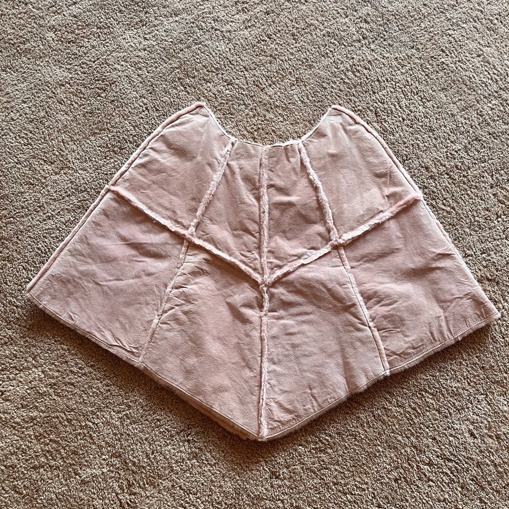 Wilsons Maxima - Size S/M Pink Suede Leather Poncho Cape Coat